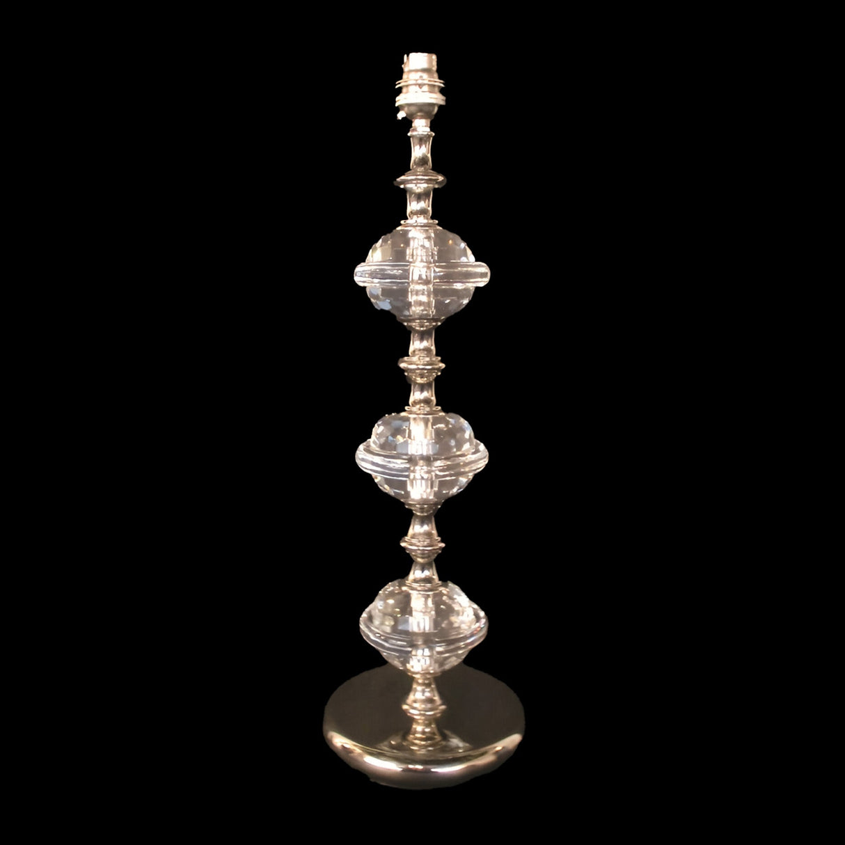 Bostin 1 Light Tri-Orb Crystal Table Lamp - Nickel