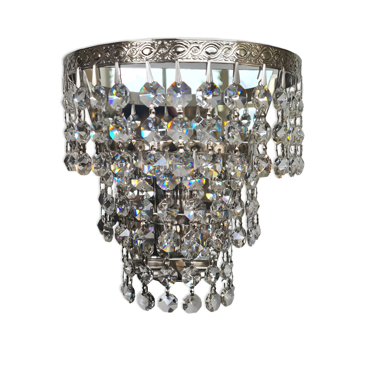 Beldan 1 Light Strass Crystal Wall Light - Chrome