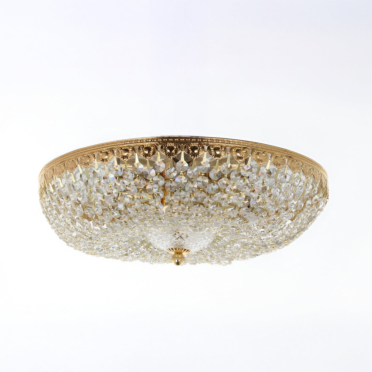 Haldeen 5 Light Strass Lead Crystal Flush Light - Gold