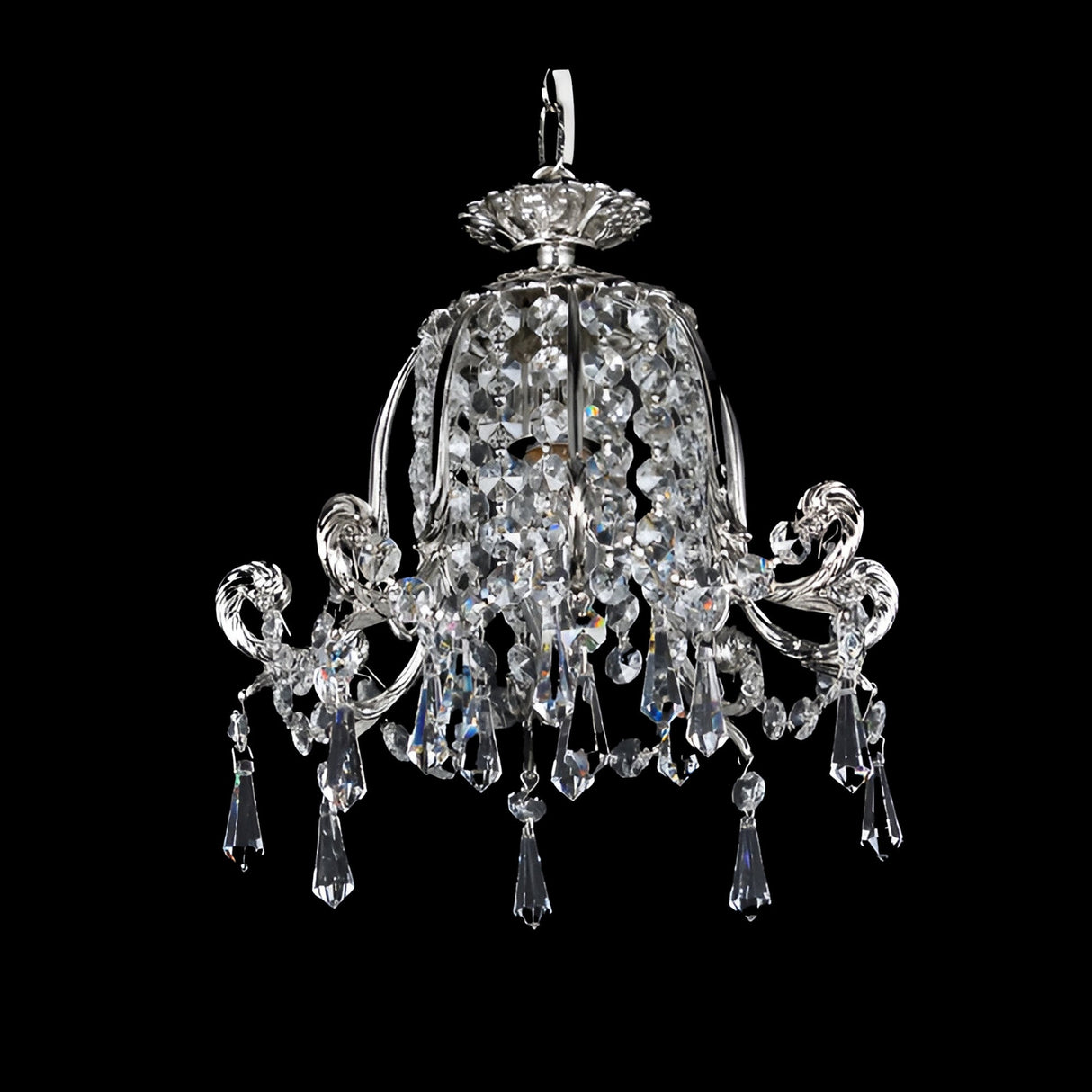 Bellara 1 Light Strass Lead Crystal Chandelier - Nickel