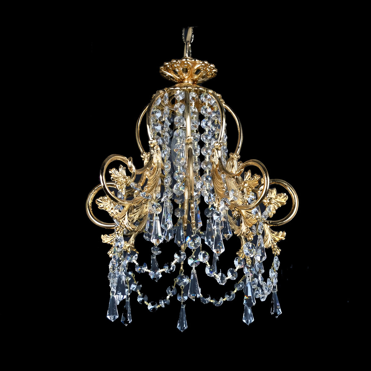 Bellara 1 Light Strass Lead Crystal Chandelier - Gold