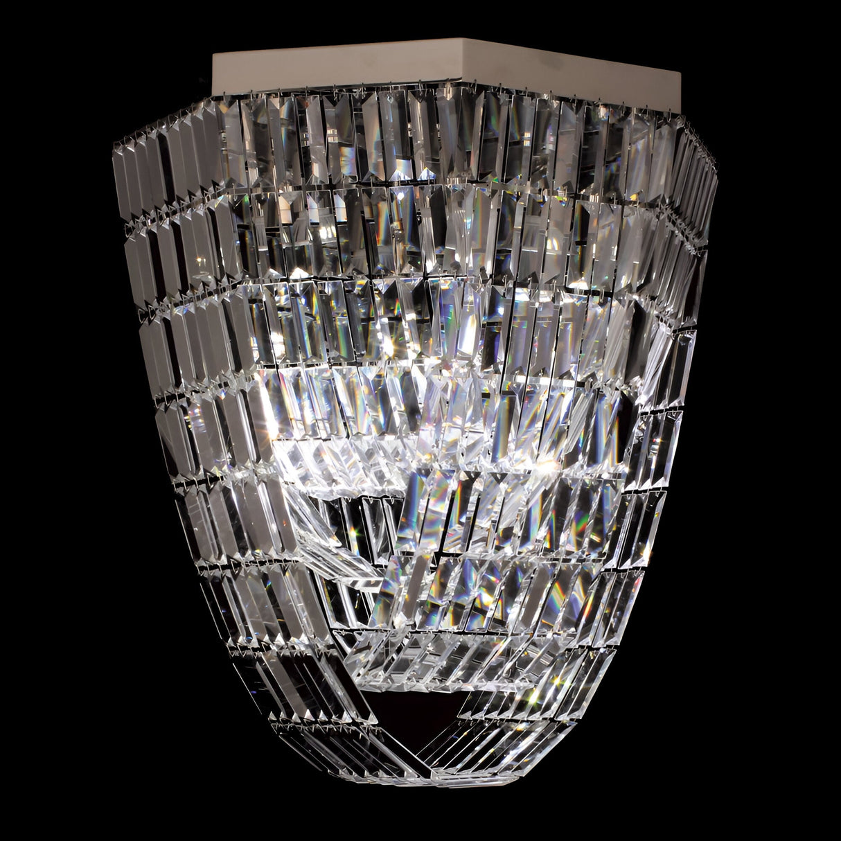 Luminique 8 Crystal Flush Chandelier - Chrome
