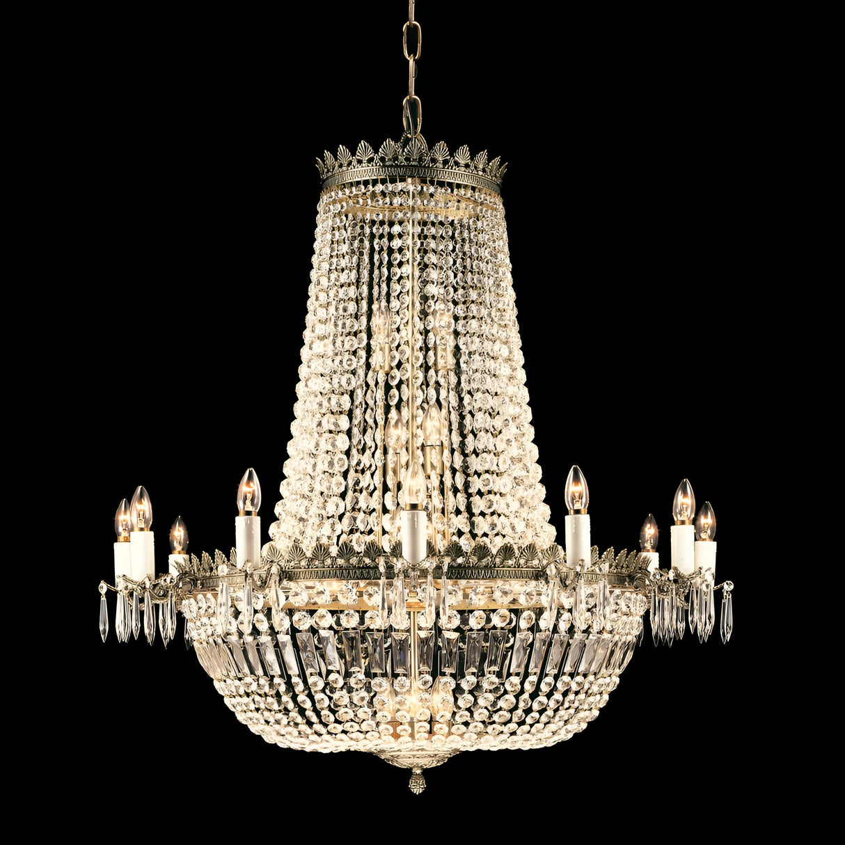 Elbra 30 Light Crystal Chandelier - Antique Brass