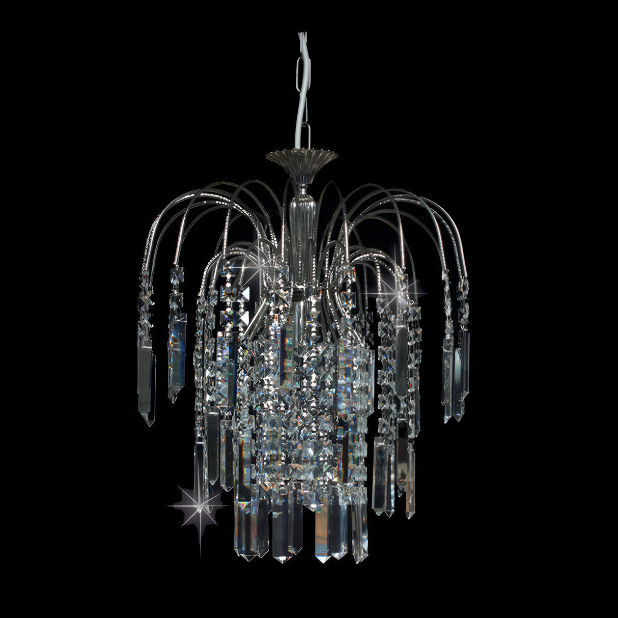 Streamlight 1 Light Small Strass Crystal Chandelier - Antique Nickel