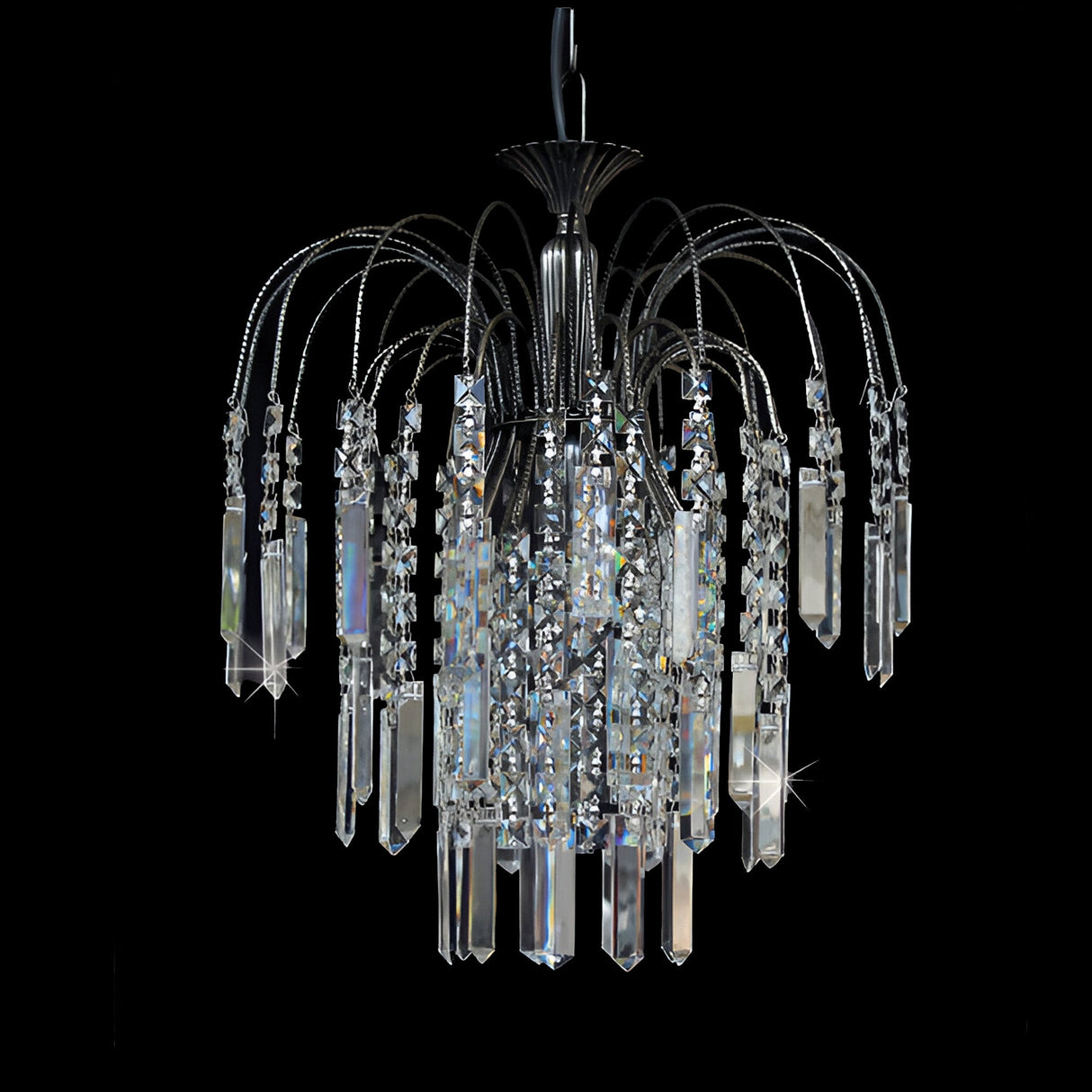 Streamlight 1 Light Large Strass Crystal Chandelier - Antique Nickel