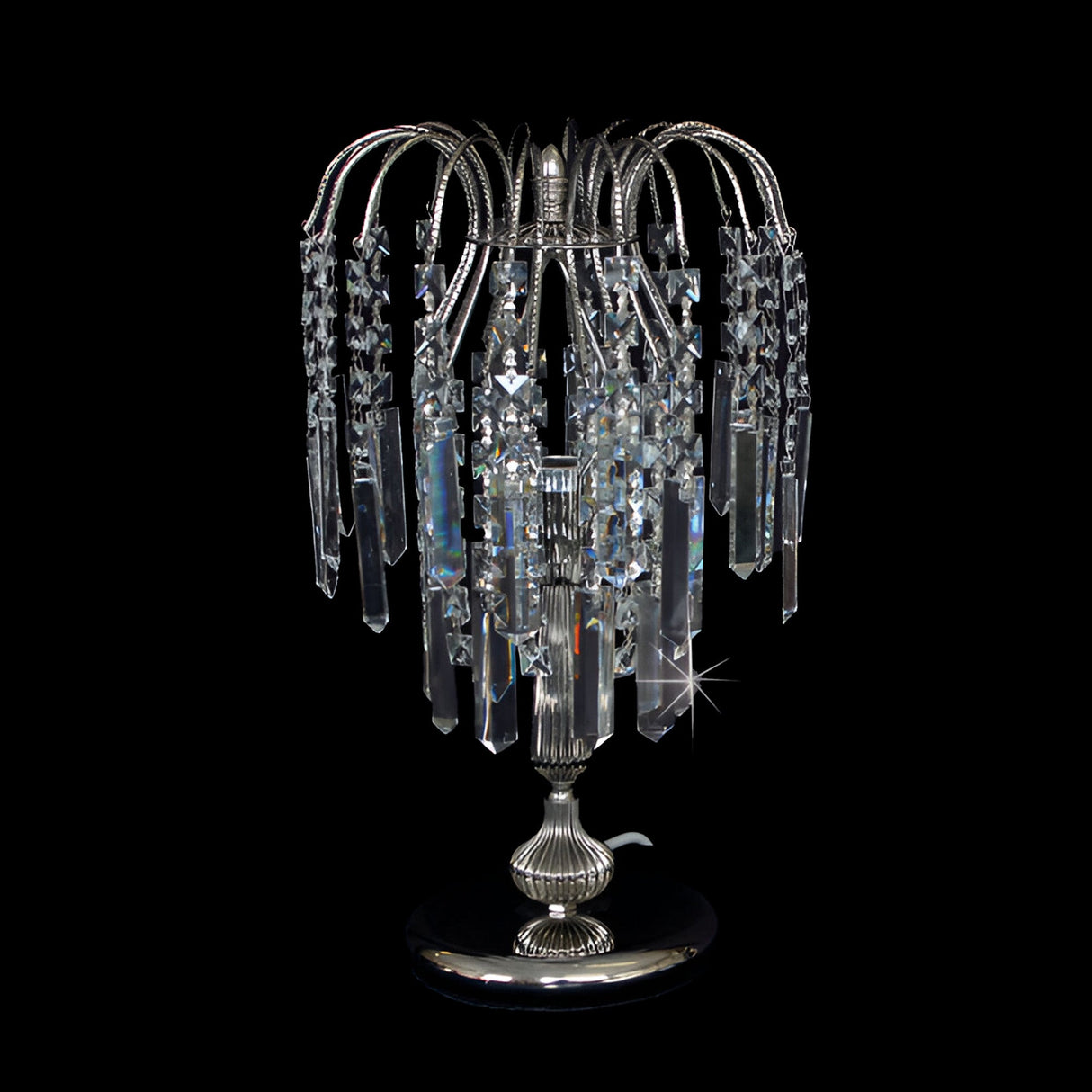 Streamlight 1 Light Strass Crystal Table Lamp - Nickel