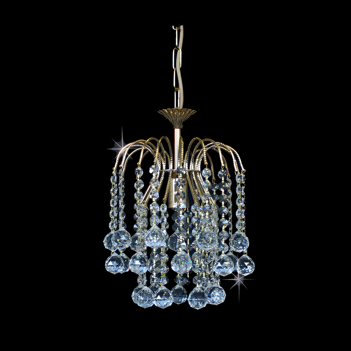 Streamlight 1 Light Small Strass Crystal Pendant Light - Gold