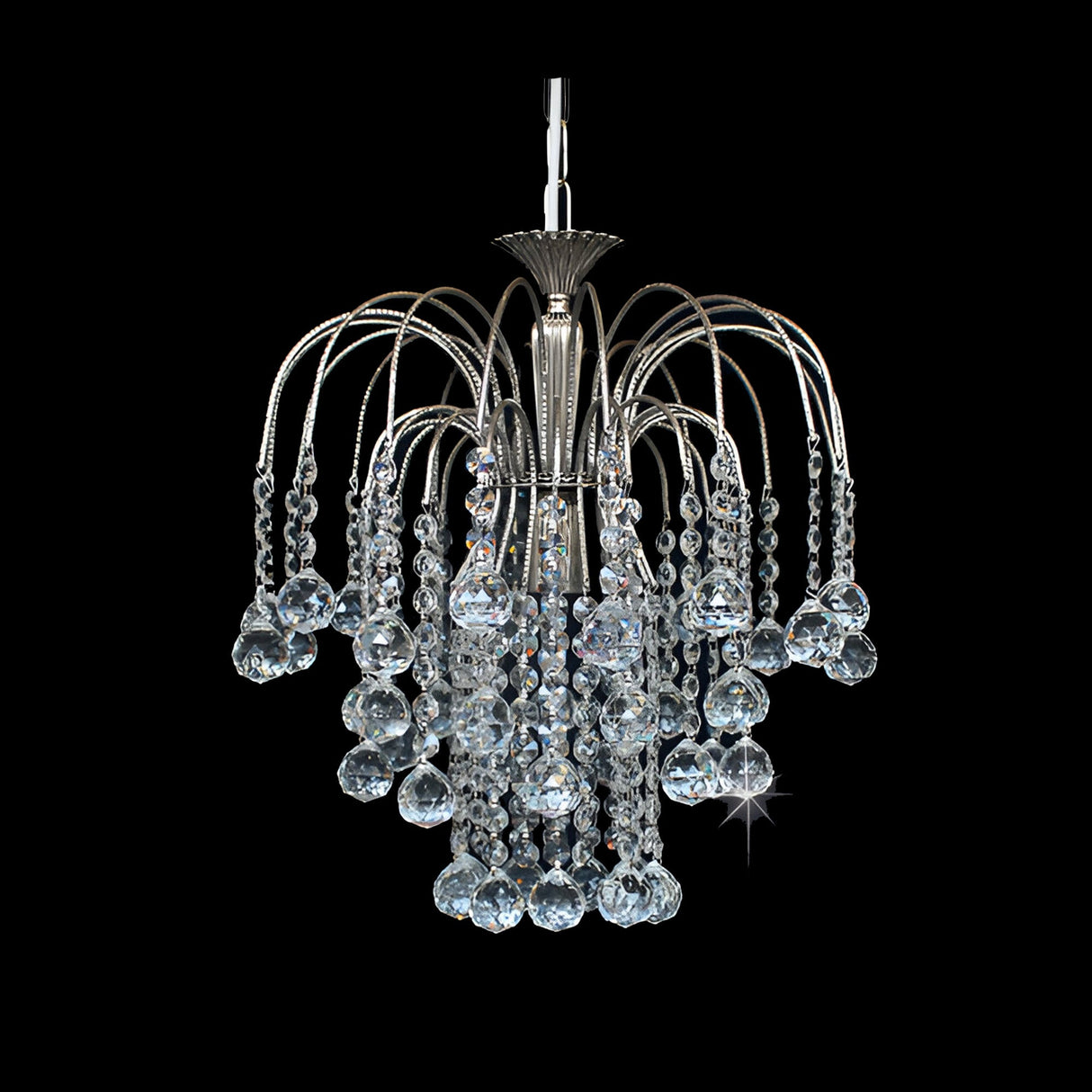 Streamlight 1 Light Small Strass Crystal Pendant Light - Nickel