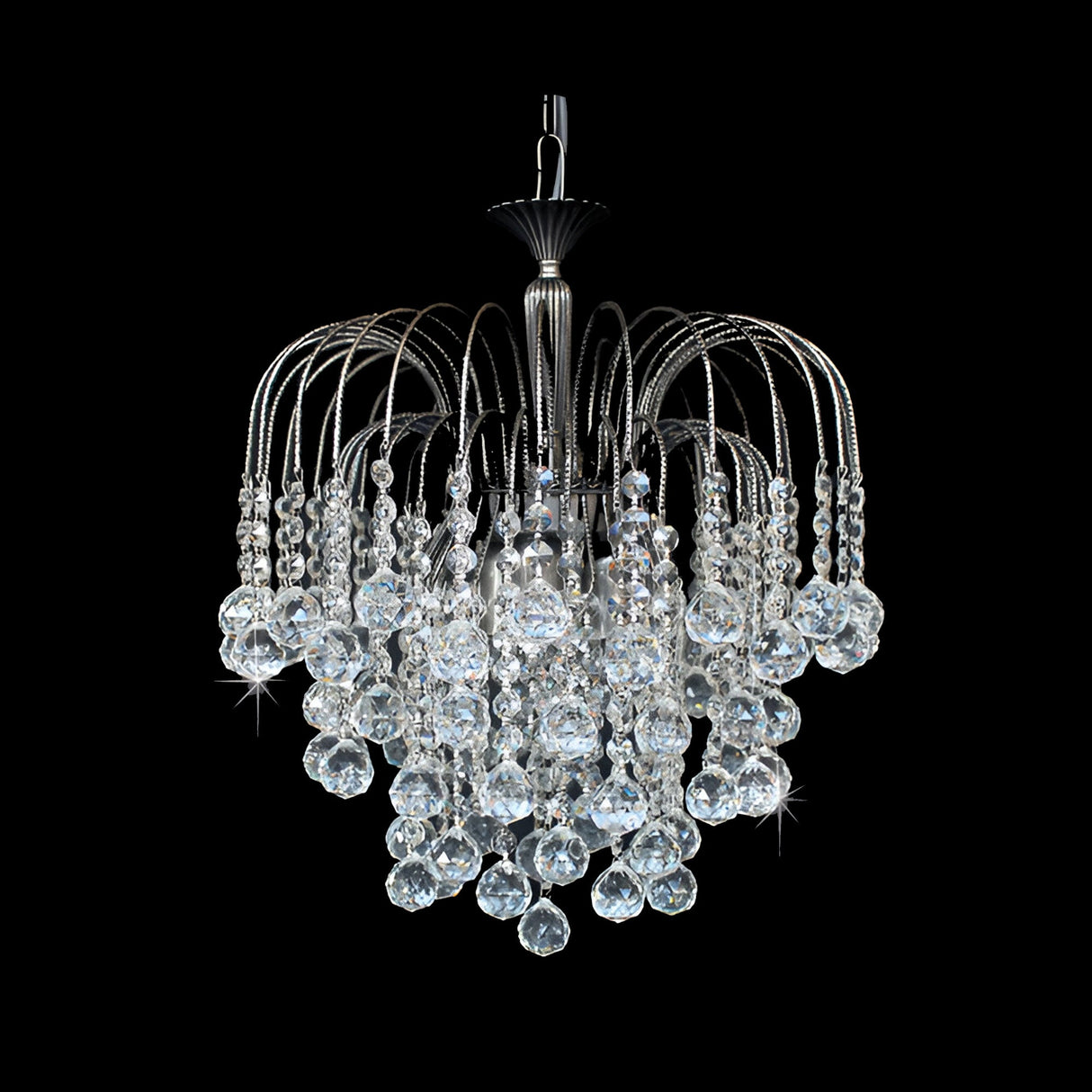 Streamlight 3 Light Strass Crystal Chandelier - Antique Nickel