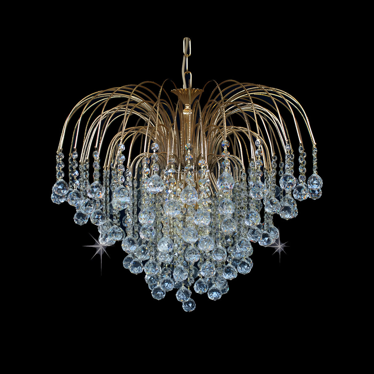 Streamlight 6 Light Small Strass Crystal Dewfall Chandelier - Gold