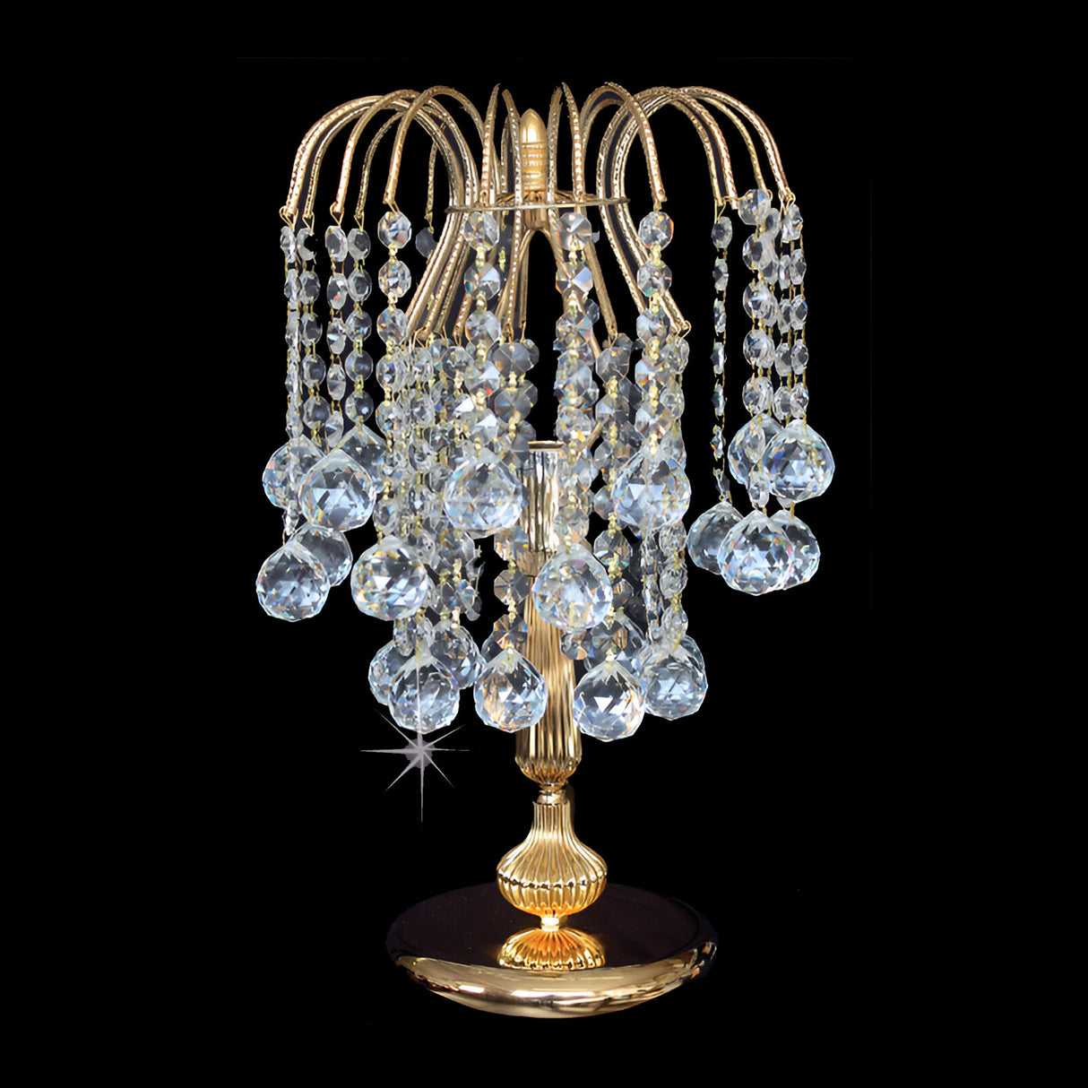 Streamlight 1 Light Large Strass Crystal Dewfall Table Lamp - Gold