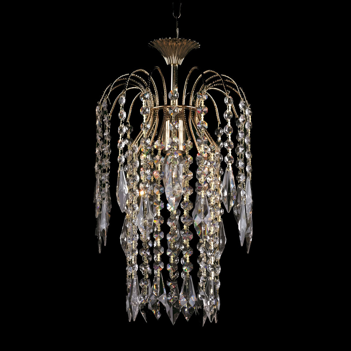 Streamlight 1 Light Large Strass Crystal Pendant Light - Gold