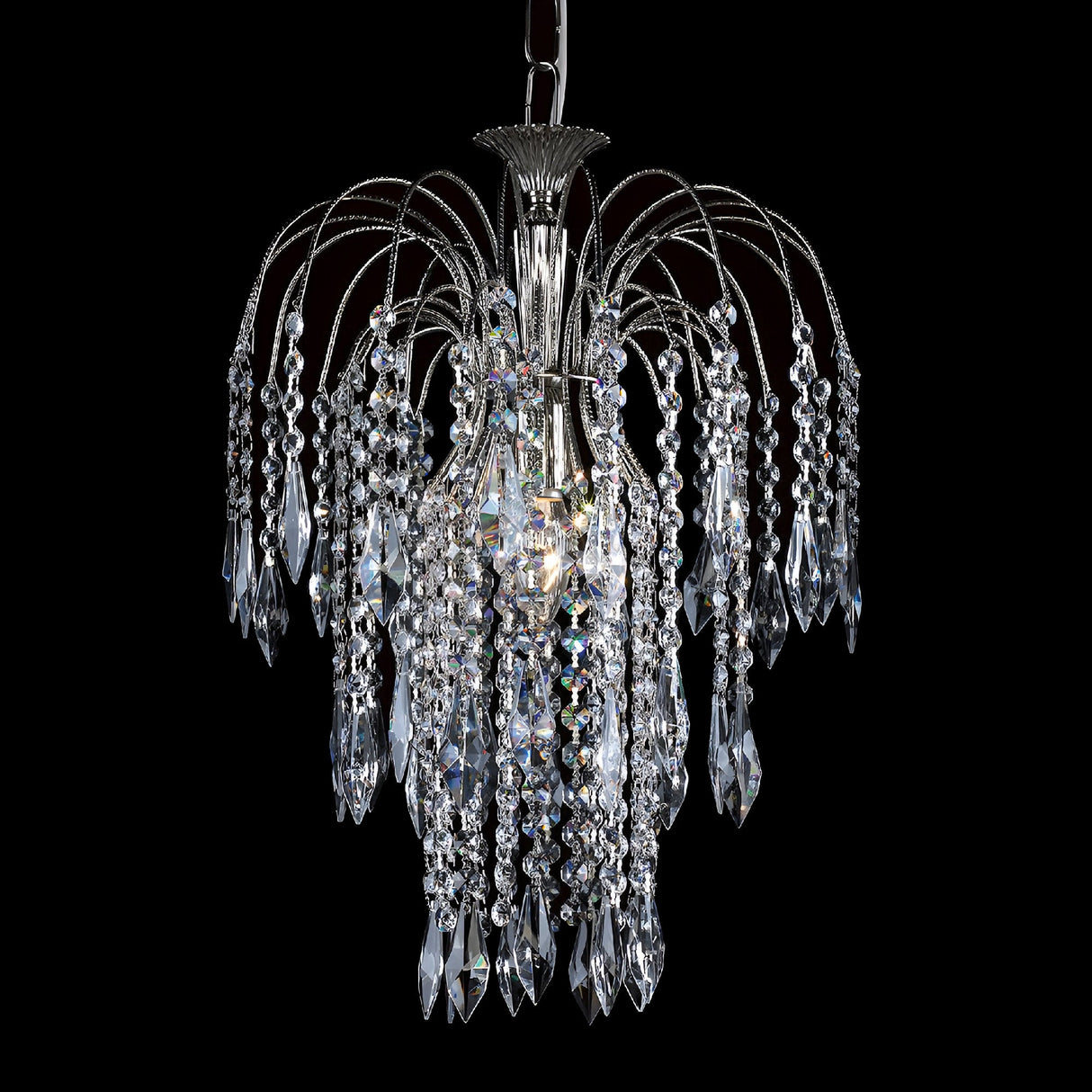 Streamlight 1 Light Large Strass Crystal Chandelier - Nickel