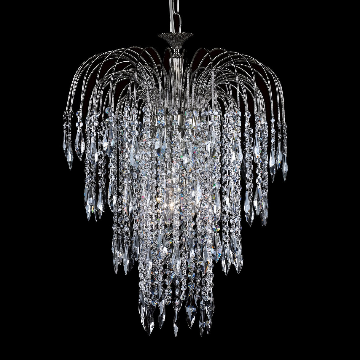 Streamlight 6 Light Small Strass Crystal Chandelier - Antique Nickel