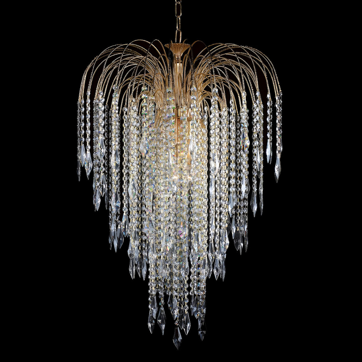 Streamlight 6 Light Large Strass Crystal Chandelier - Gold
