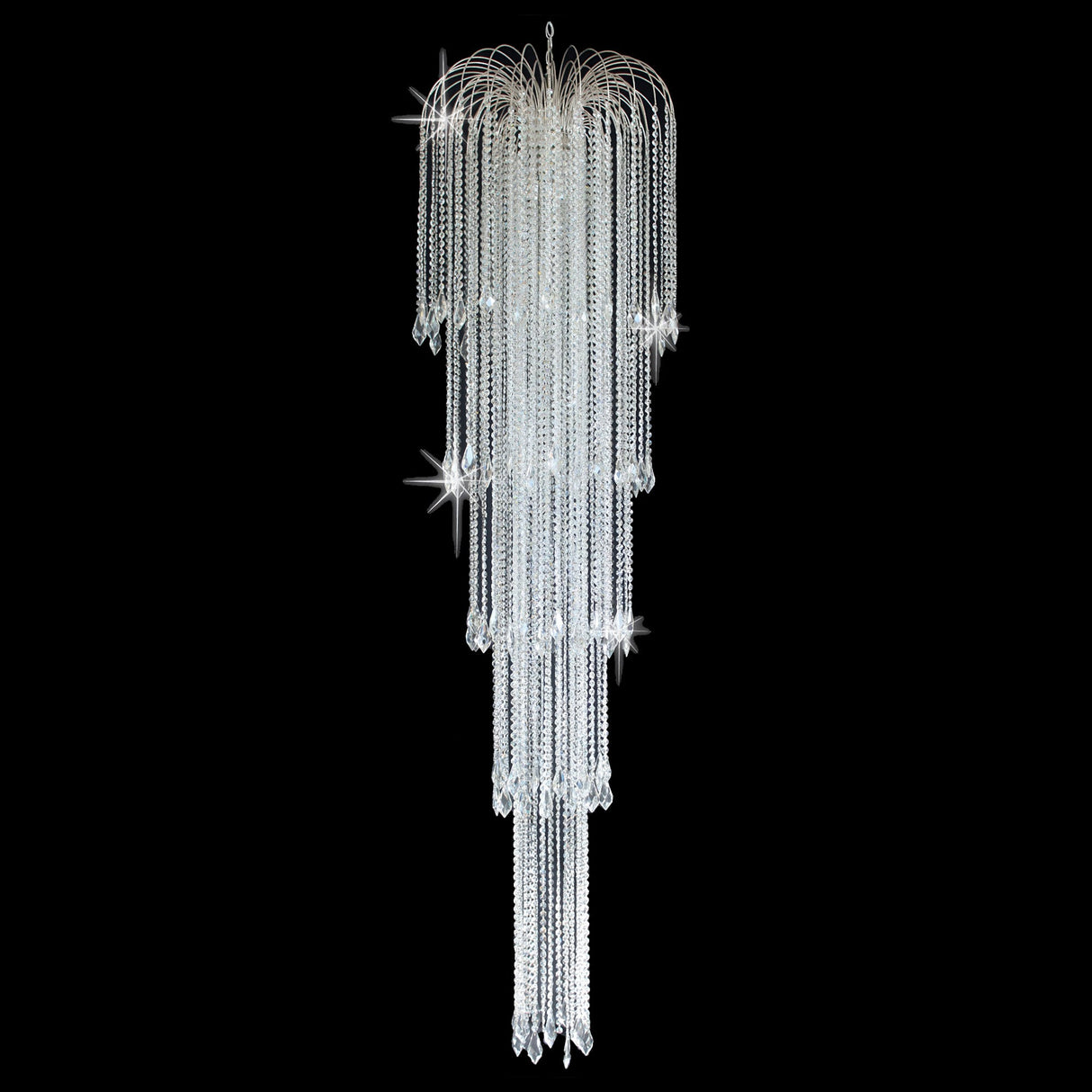 Streamlight 3 Light Strass Crystal Waterfall Chandelier - Chrome