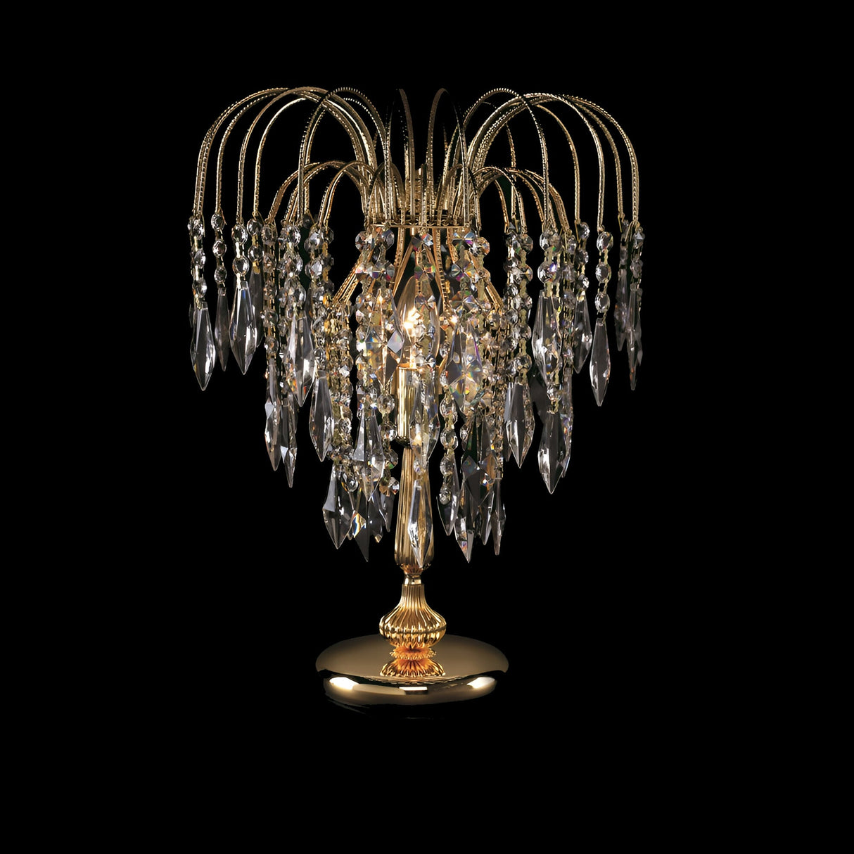 Streamlight 1 Light Large Strass Crystal Table Lamp - Gold