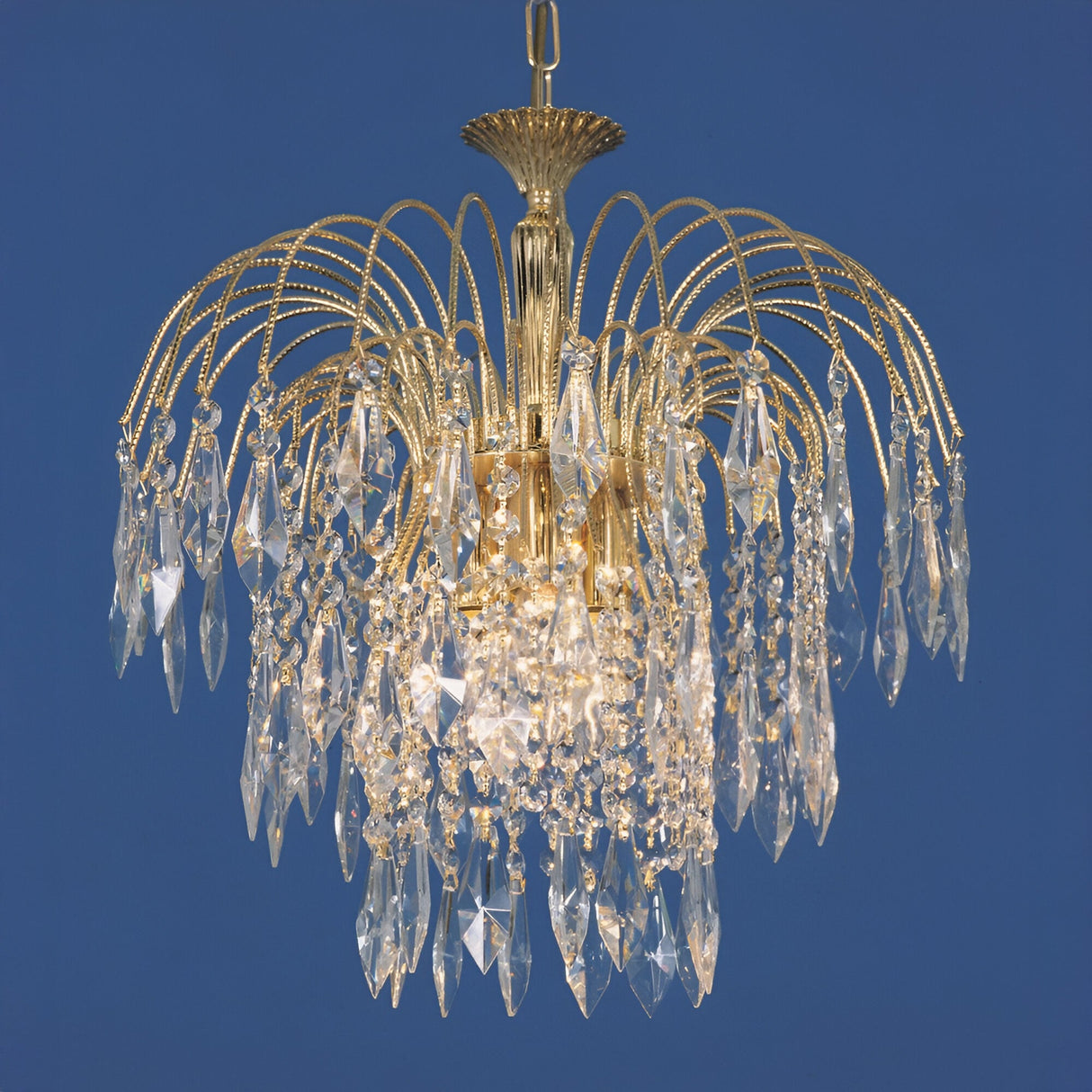Streamlight 3 Light Small Strass Crystal Chandelier - Gold