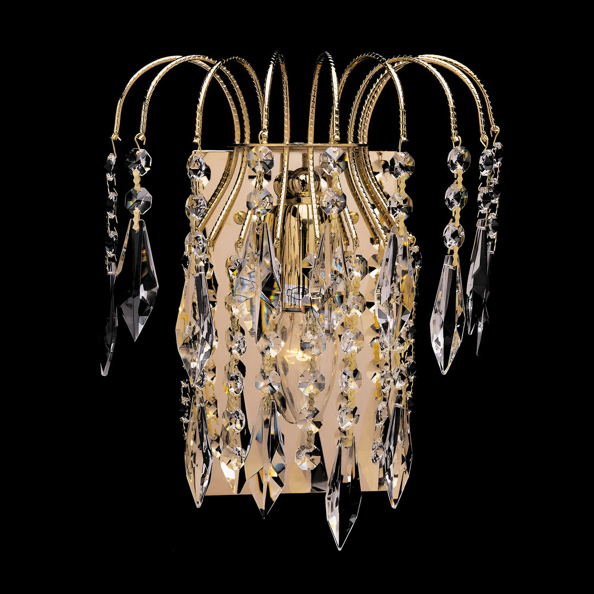 Streamlight 1 Light Small Strass Crystal Wall Light - Gold