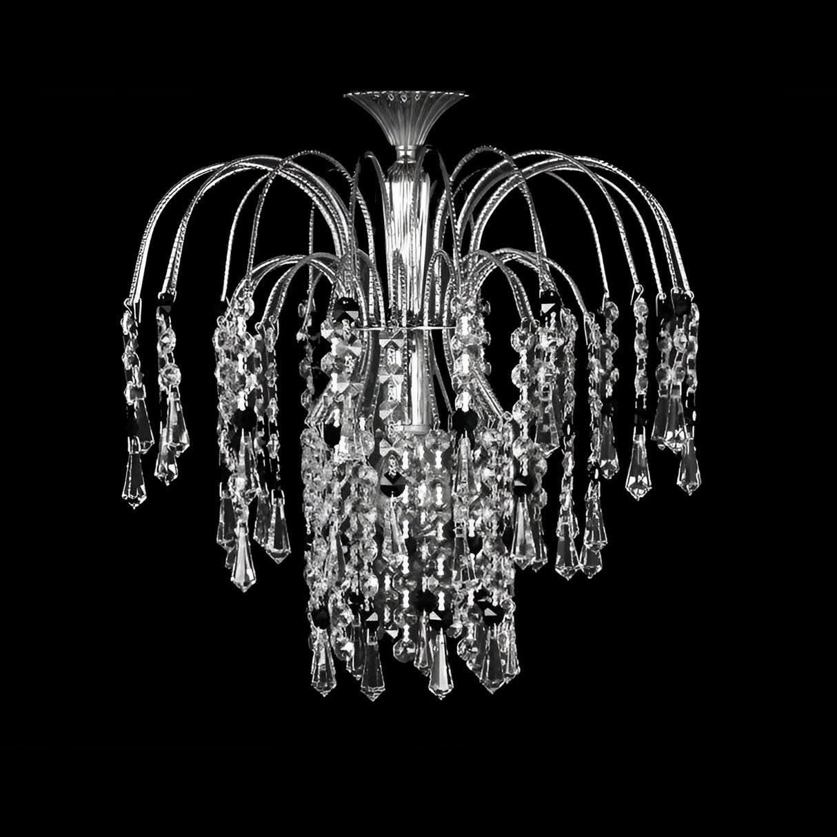 Streamlight 6 Light Strass Crystal Semi-Flush Chandelier - Black