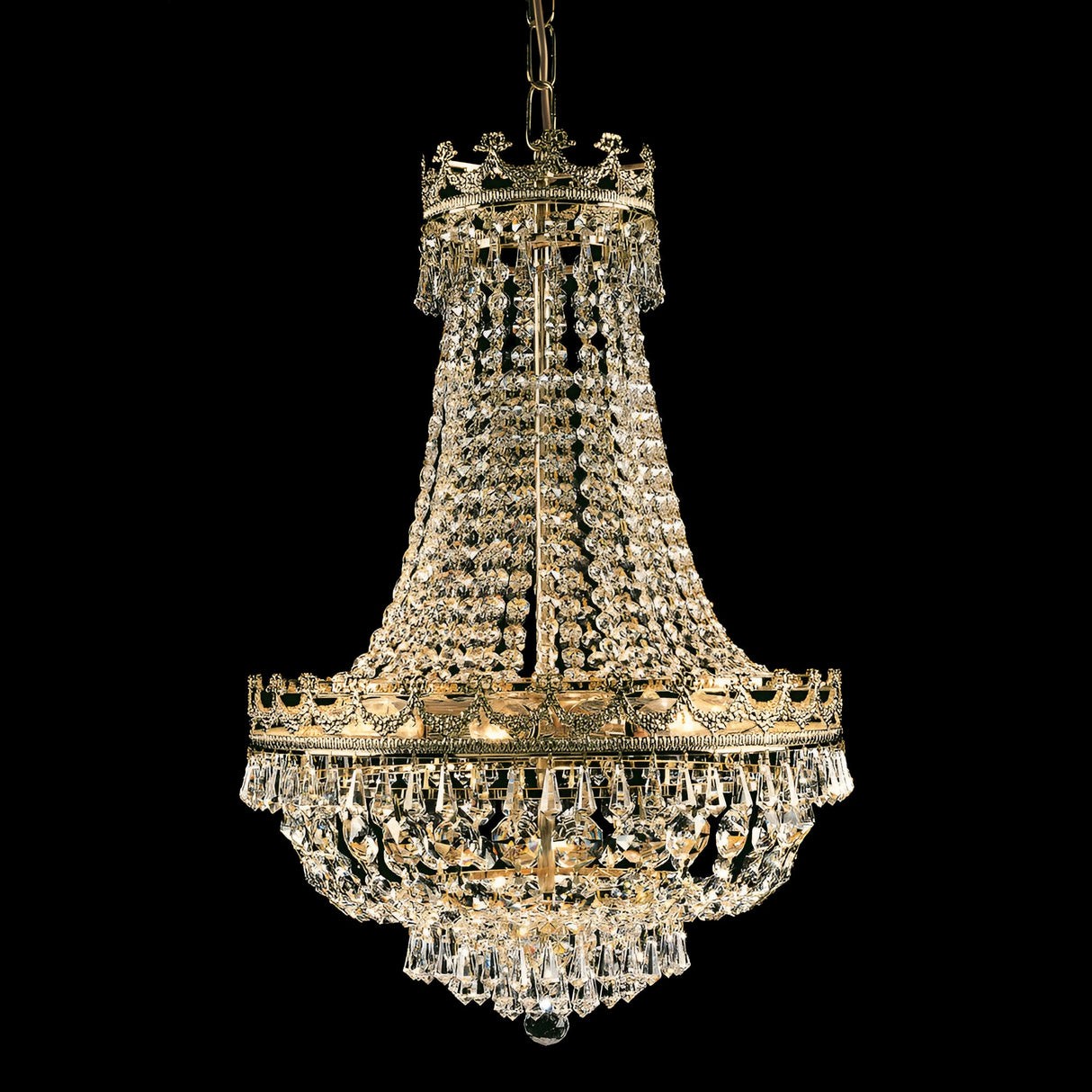 Vankra 8 Light Gold Plated Strass Lead Crystal Chandelier - Gold