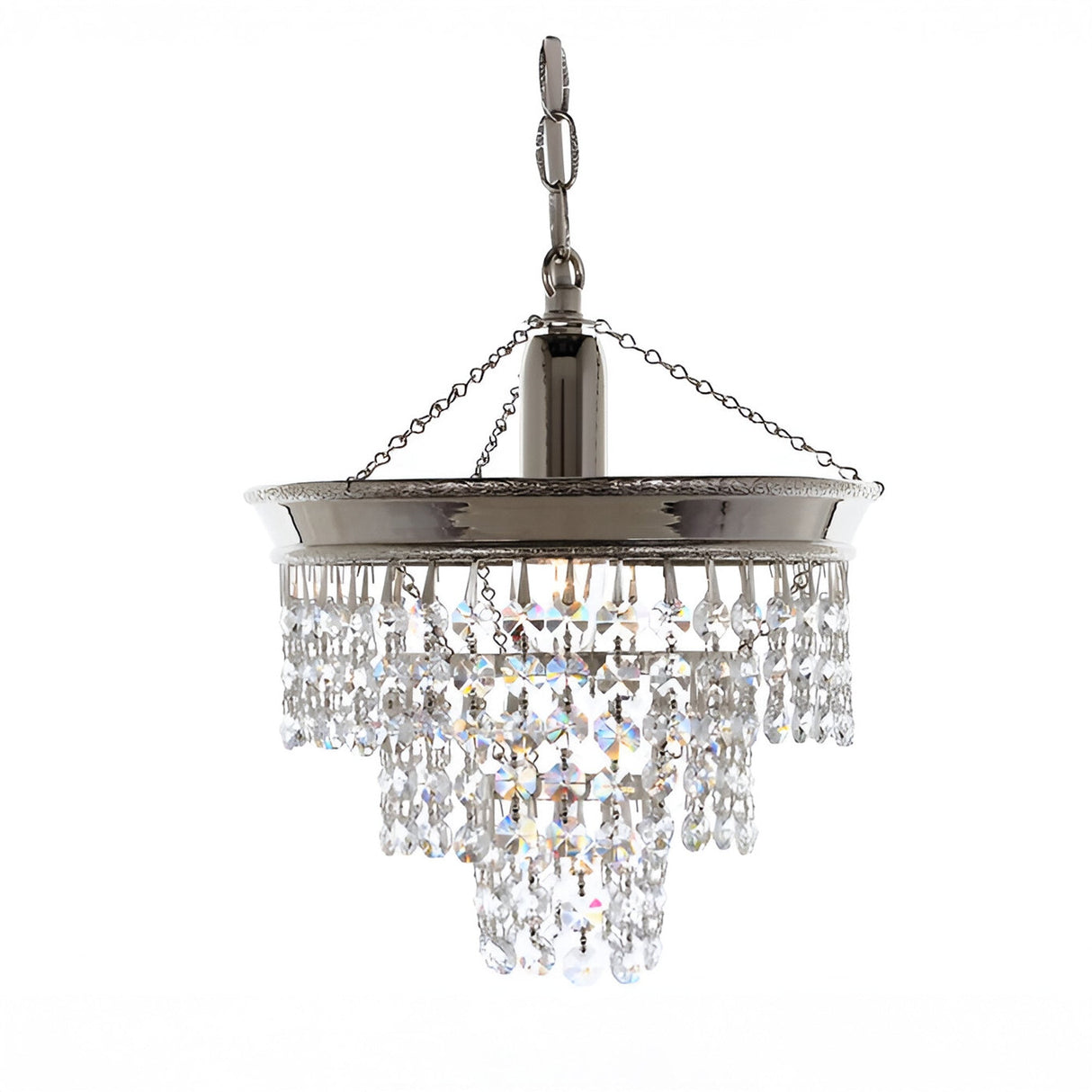Brunsen 1 Light Strass Pendant Light - Nickel
