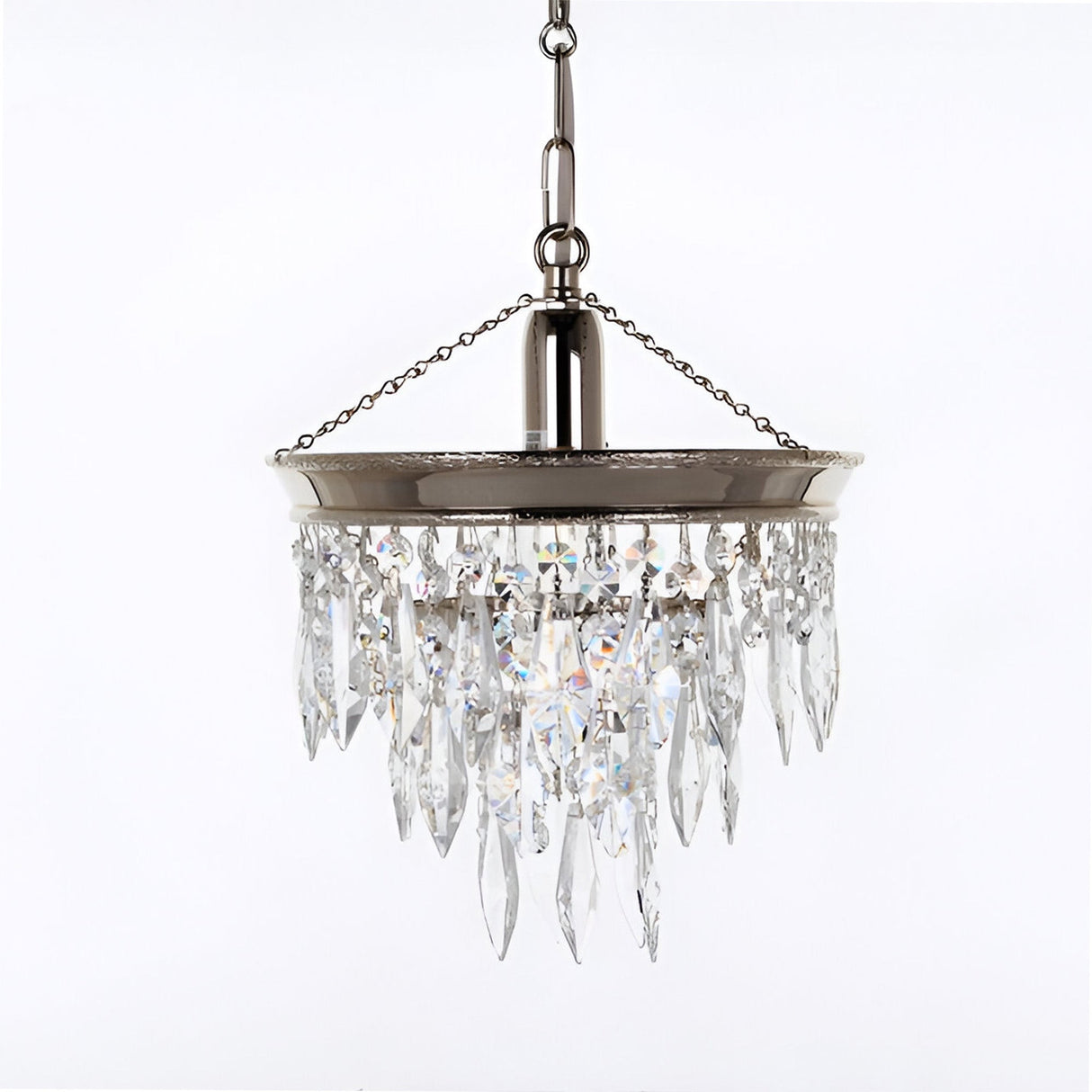 Brunsen 1 Light Strass Drop Pendant Light - Nickel