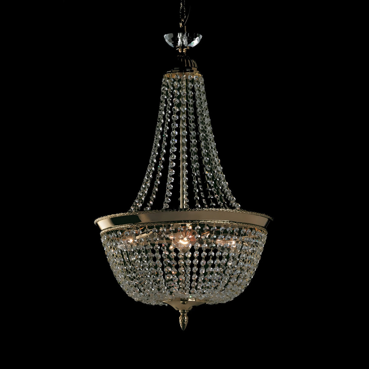 Herlow 3 Light Strass Lead Crystal Chandelier - Gold