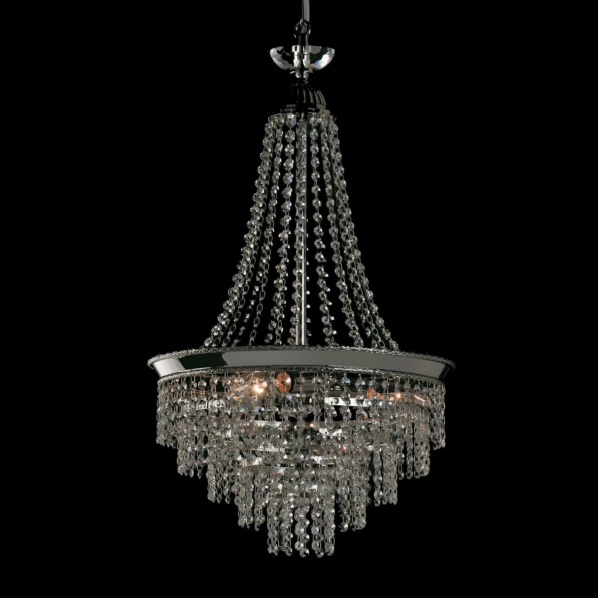 Herlow 3 Light Strass Lead Crystal Chandelier - Nickel