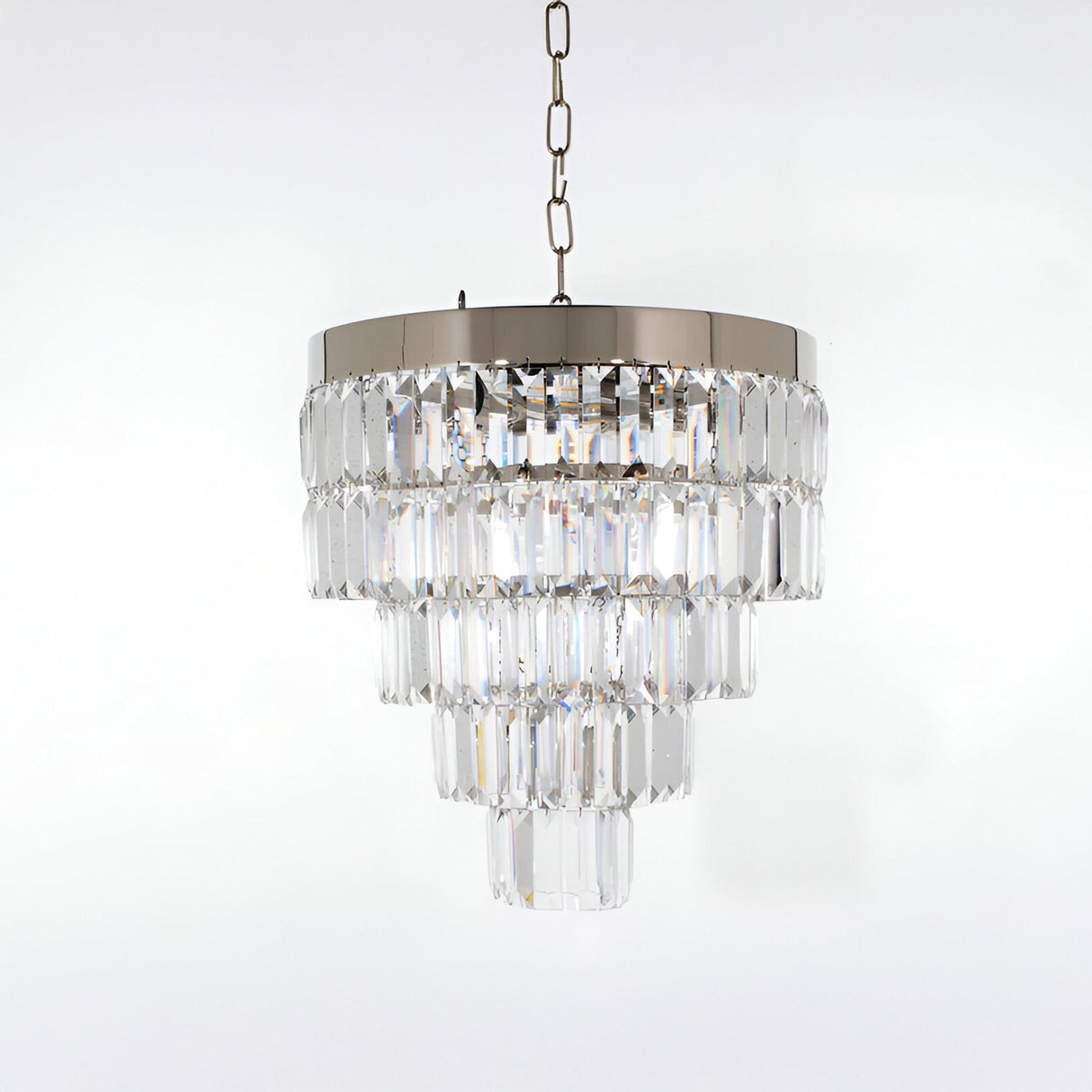 Glacia 5 Light Lead Crystal Chandelier - Chrome