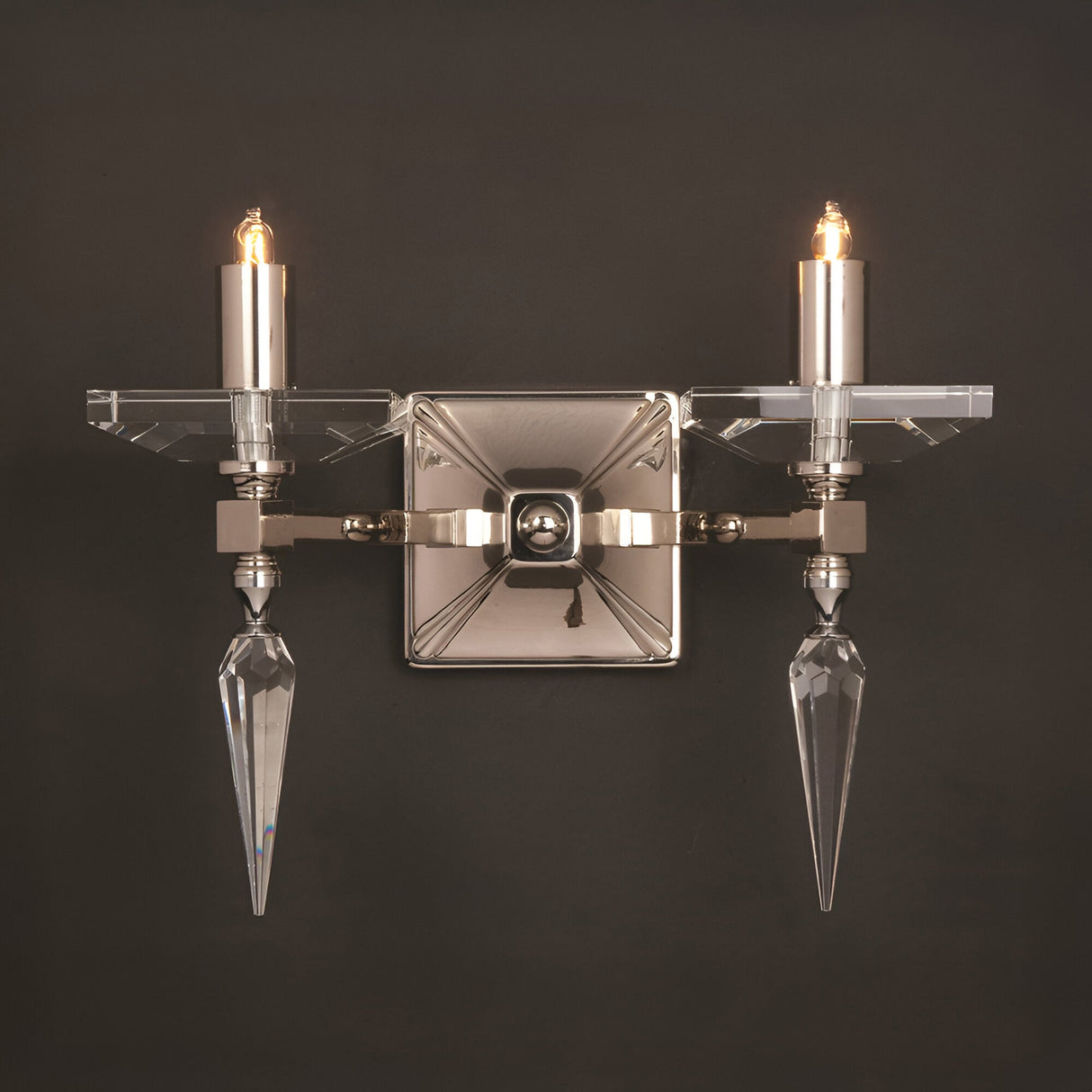 Sorrelle 2 Light Optical Glass Wall Light - Gold