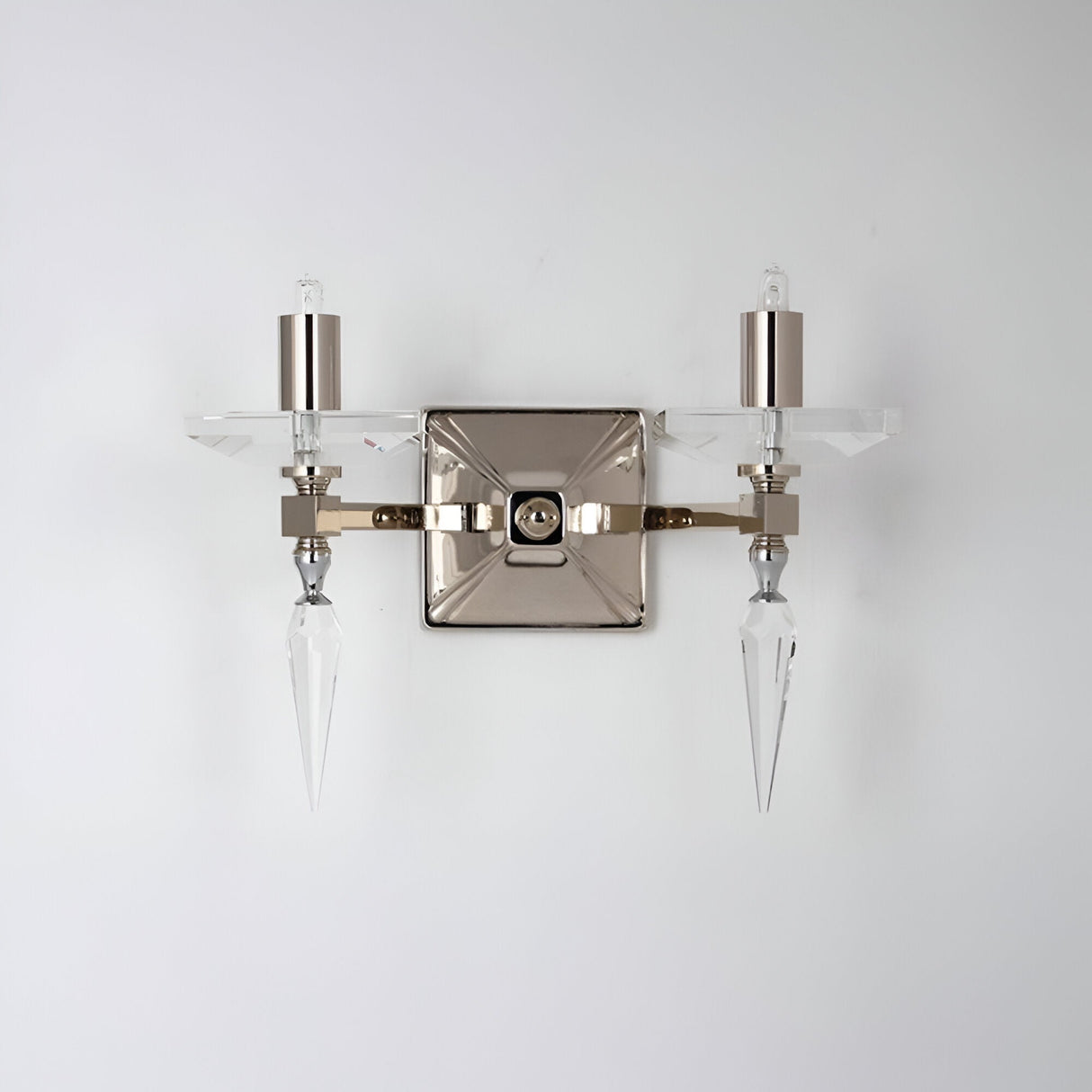 Sorrelle 2 Light Optical Glass Wall Light - Nickel