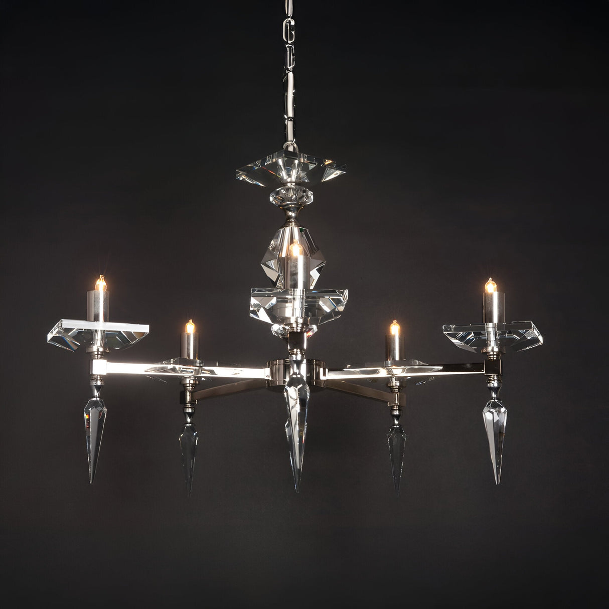 Sorrelle 5 Light Optical Glass Chandelier - Gold