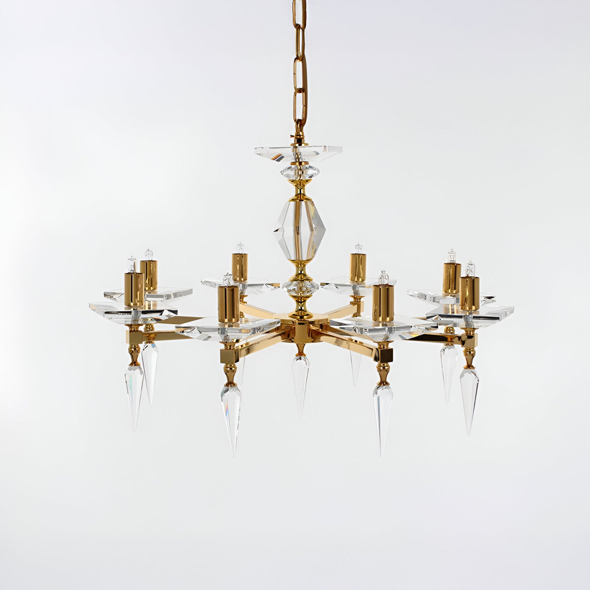 Sorrelle 8 Light Optical Glass Chandelier - Gold