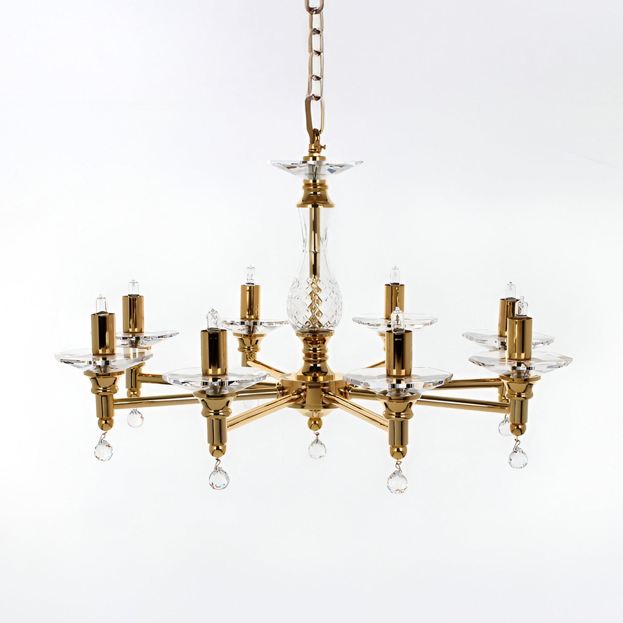 Samero 8 Light Optical Glass Chandelier - Gold