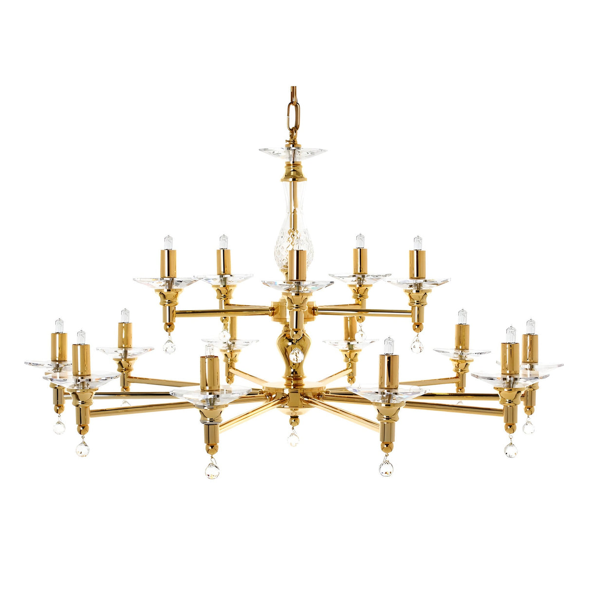 Samero 15 Light Optical Glass Chandelier - Gold