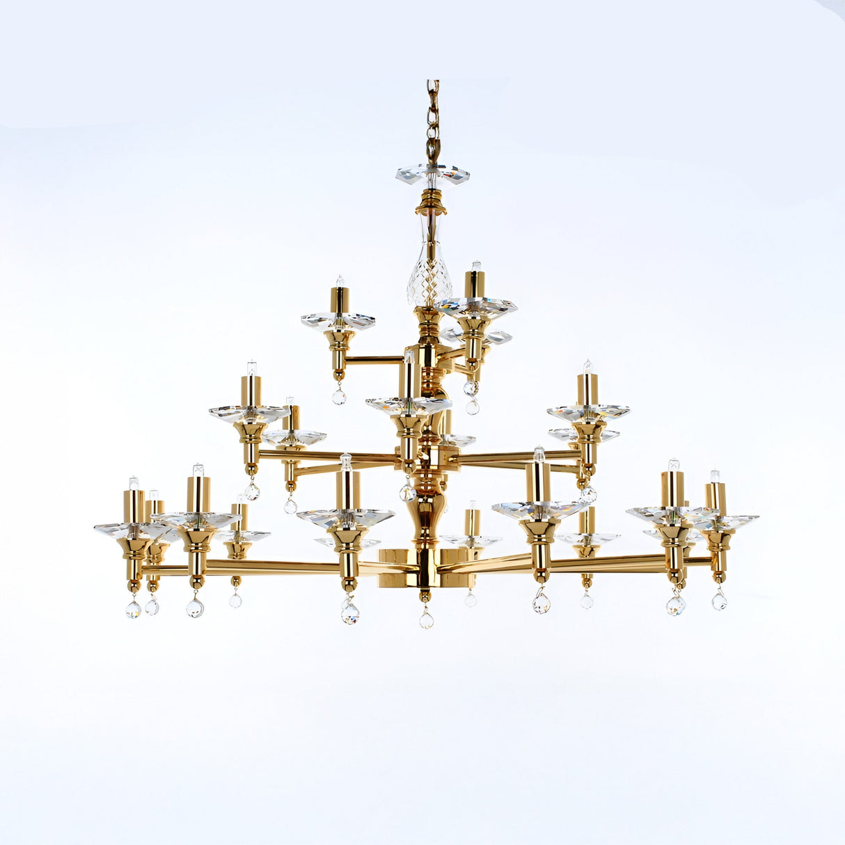Samero 21 Light Optical Glass Chandelier - Gold