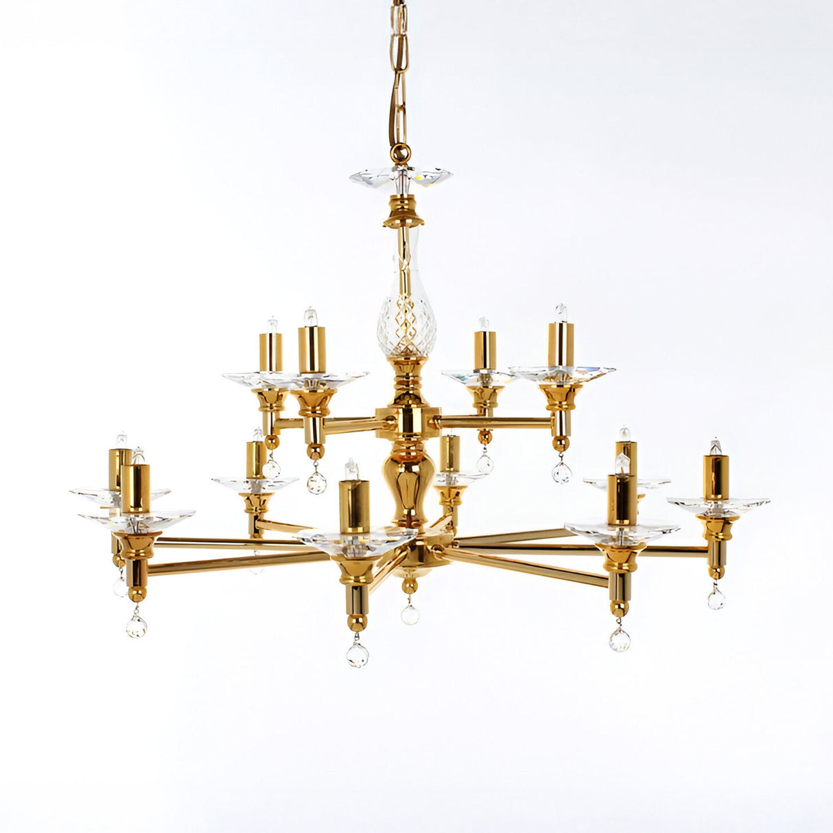 Samero 12 Light Optical Glass Chandelier - Gold