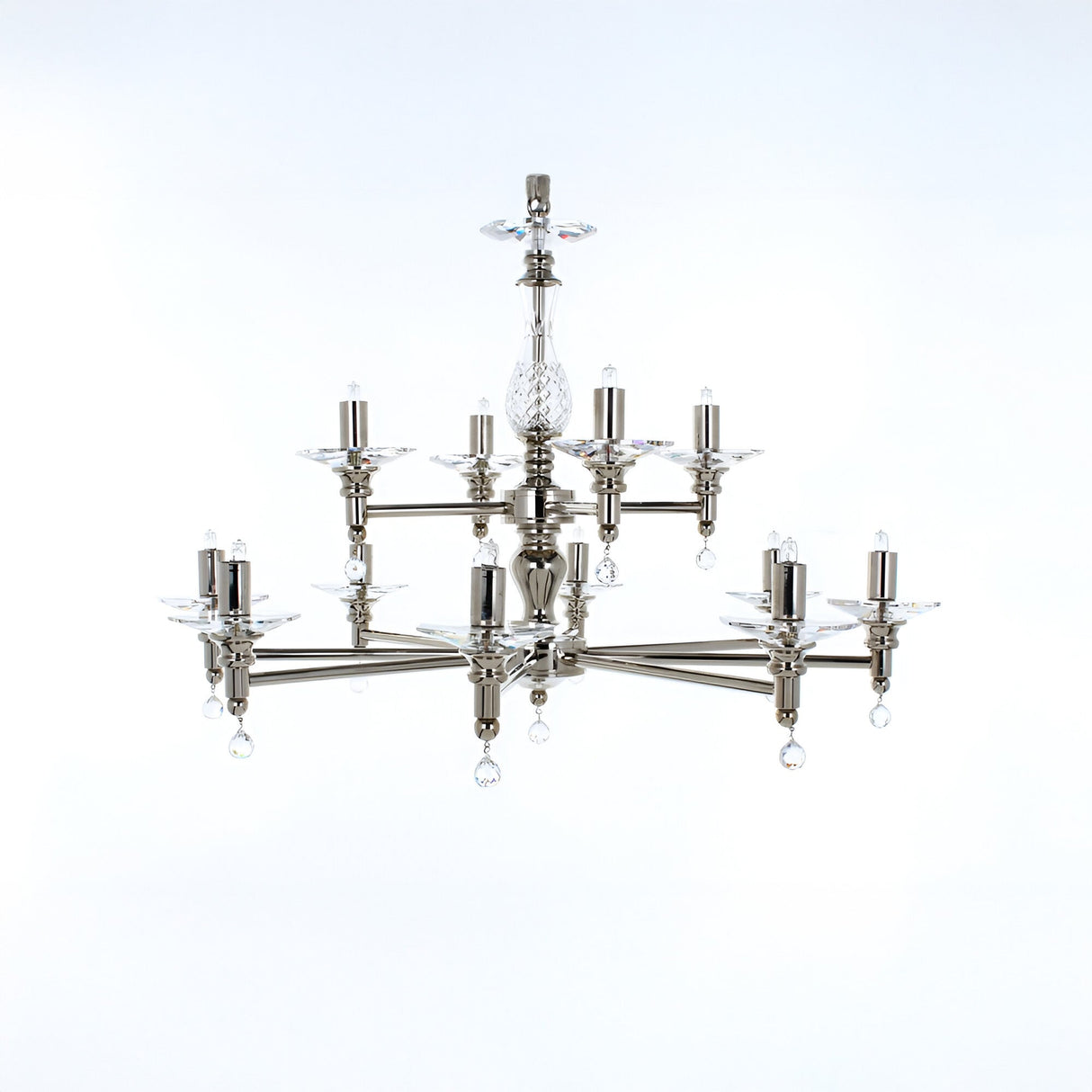 Samero 12 Light Optical Glass Chandelier - Nickel