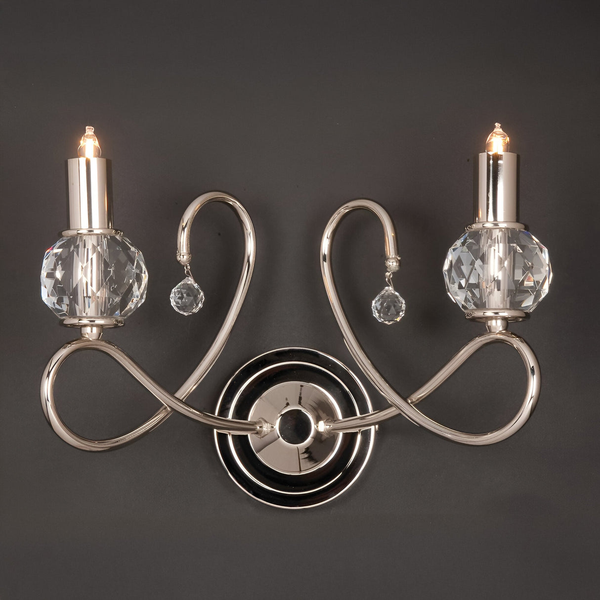 Novelle 2 Light Crystal Wall Light - Gold