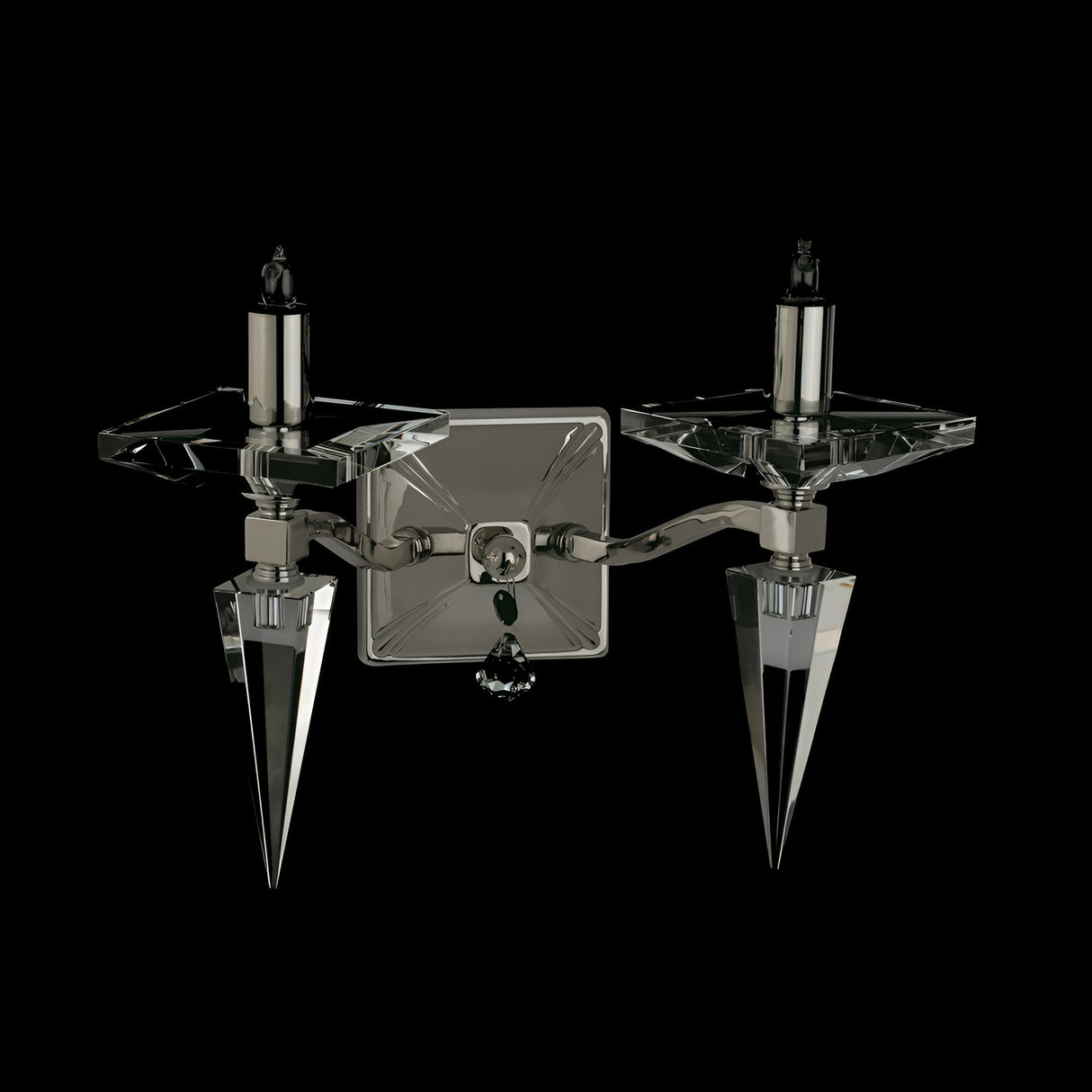 Monvia 2 Light Optical Glass Wall Light - Nickel