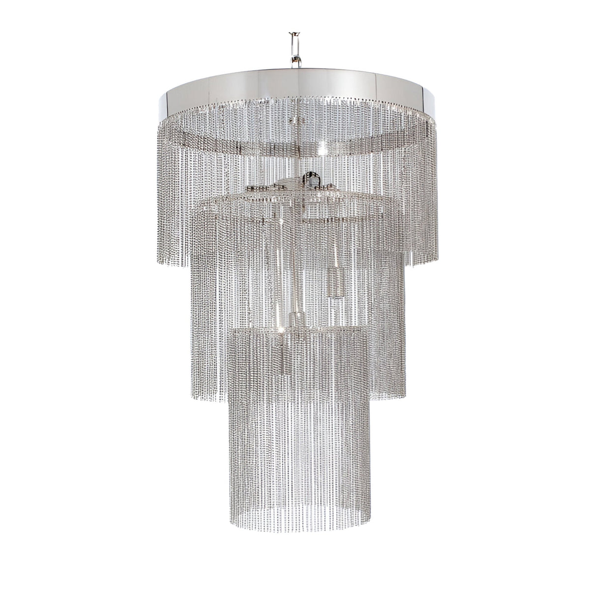 Gilded 6 Light Chain Curtain Chandelier - Chrome