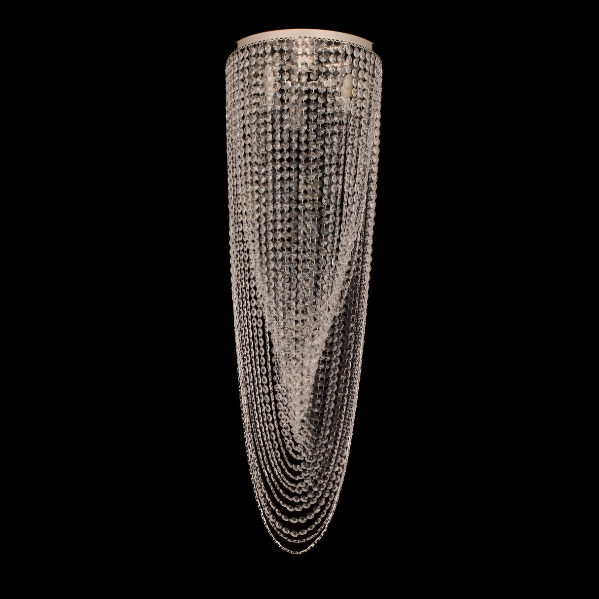 HiveGlow 5 Light Crystal Cascade Flush Chandelier - Chrome