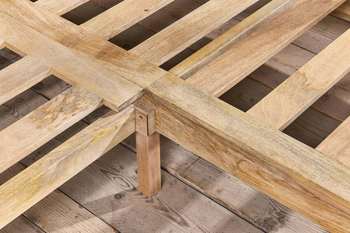 Saharsa Double Cane & Mango Wood Bed Frame - Natural