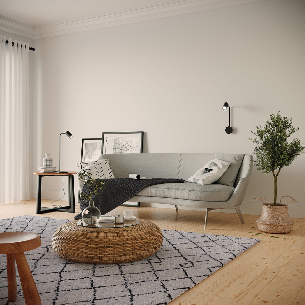 Sal 1 Light Wall Light - Matt Black