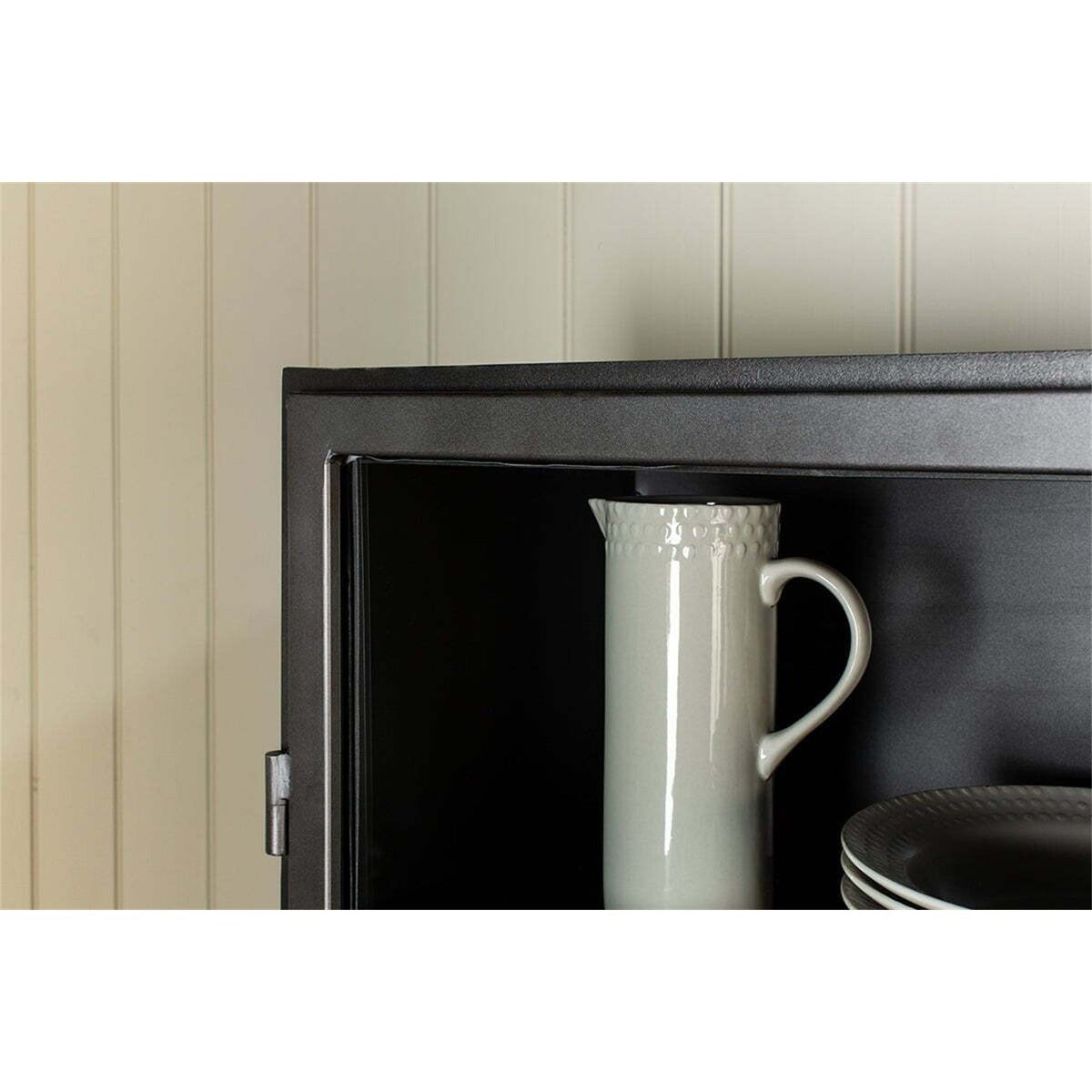 Takua Narrow Iron Display Cabinet - Dark Grey