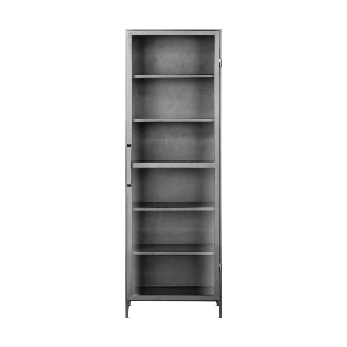 Takua Narrow Iron Display Cabinet - Dark Grey