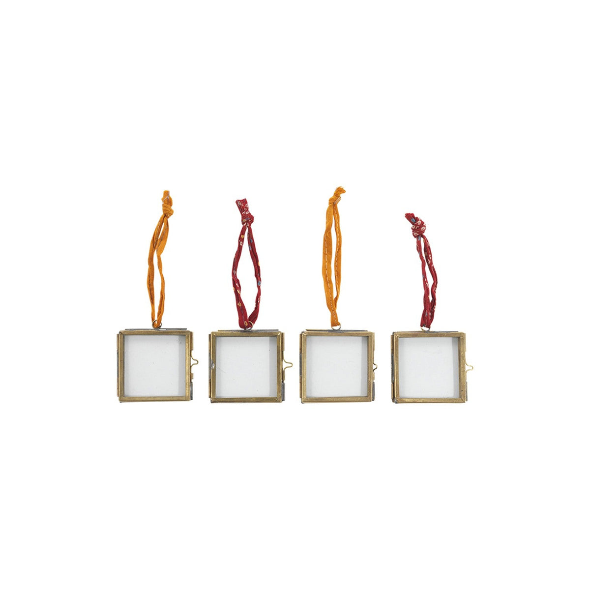 Kiko Tiny Glass Photo Frame - Antique Brass - Set of 4