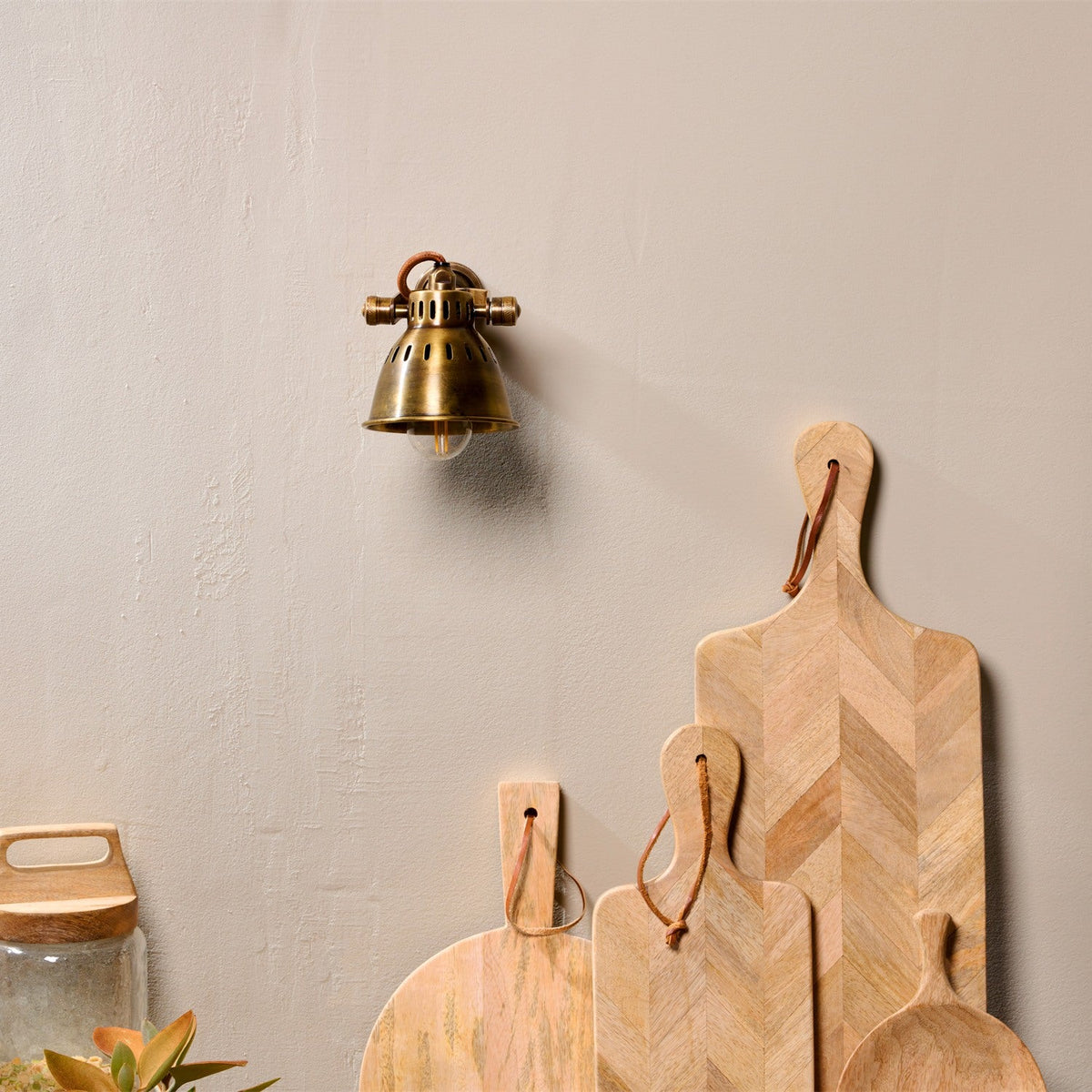 Tubu Brass Wall Spotlight - Antique Brass