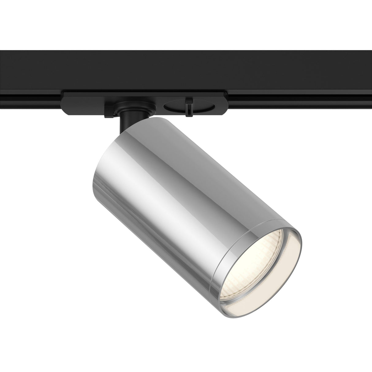 Focus S Single Phase Unity Track Spotlight in black and silver, featuring a two-tone design for versatile track lighting
